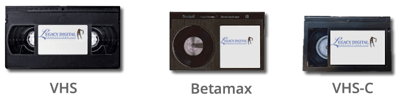 VHS VHS-C Betamax, 8mm, Hi8, Digital8, MiniDV, HDV, DVCAM