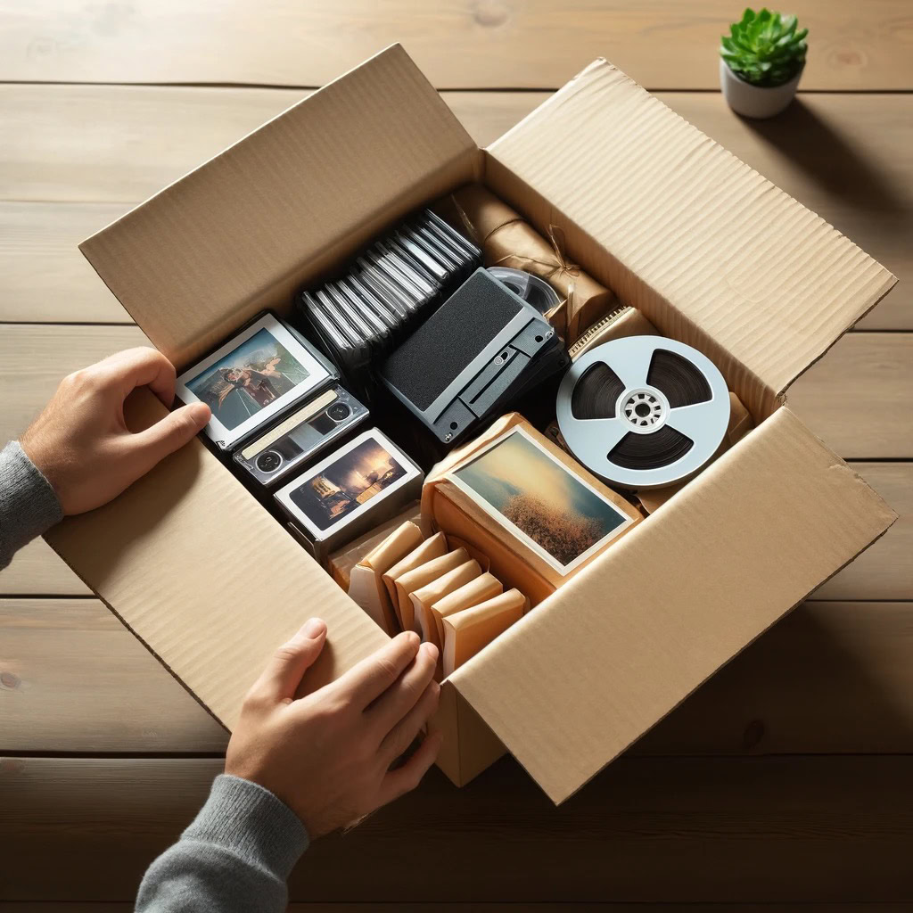 Instructions for properly packing media items for shipping